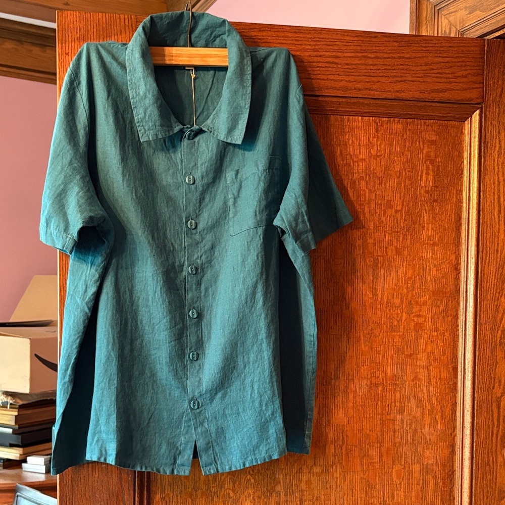 FLAX Teal camp Shirt